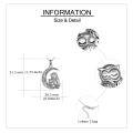 wholesale 925 Sterling Silver Mother & Child Moon Owl Pendant Necklace for Women-0-3