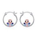 wholesale 925 Sterling Silver Colorful Crystal Octopus Hoops: Adorable Sea Life  for Her-0-0