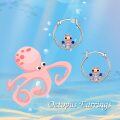 wholesale 925 Sterling Silver Colorful Crystal Octopus Hoops: Adorable Sea Life  for Her-0-5