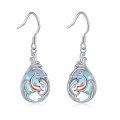 wholesale 925 Sterling Silver Abalone Shell Dolphins Drop Earrings for Women's Fashion s-0-0