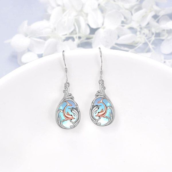 Sterling Silver Dolphin Earrings-2