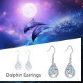 wholesale 925 Sterling Silver Abalone Shell Dolphins Drop Earrings for Women's Fashion s-0-5