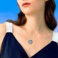 wholesale 925 Sterling Silver Blue Crystal Moon Phase Mushroom Pendant Necklace for Women-0-1