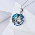 wholesale 925 Sterling Silver Blue Crystal Moon Phase Mushroom Pendant Necklace for Women-0-2