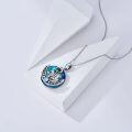 wholesale 925 Sterling Silver Blue Crystal Moon Phase Mushroom Pendant Necklace for Women-0-3