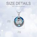 wholesale 925 Sterling Silver Blue Crystal Moon Phase Mushroom Pendant Necklace for Women-0-4
