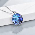 wholesale 925 Sterling Silver Round Abalone Shell Unicorn Pendant Necklace for Women-0-3