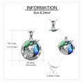 wholesale 925 Sterling Silver Round Abalone Shell Unicorn Pendant Necklace for Women-0-4