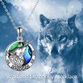 wholesale 925 Sterling Silver Round Abalone Shell Unicorn Pendant Necklace for Women-0-5