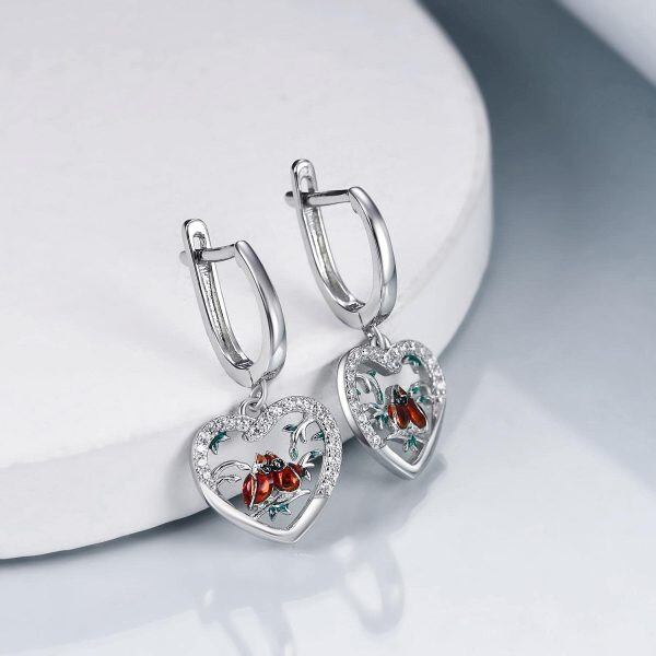 Sterling Silver Red Cardinal Earring-2