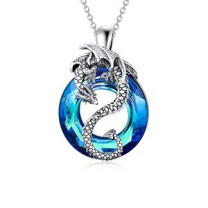 Sterling Silver Dragon Necklace-0