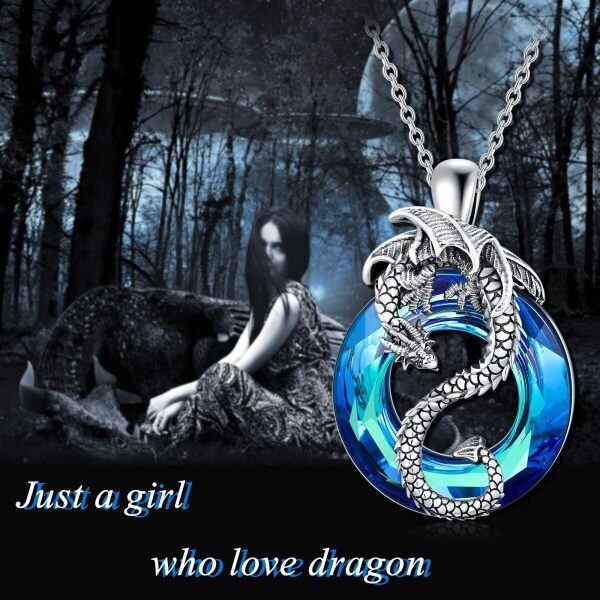 Sterling Silver Dragon Necklace-4