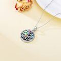 wholesale 925 Sterling Silver Abalone Shell Snake Lotus Chakra Pendant Necklace for Women-0-4