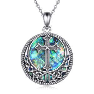 Sterling Silver Celtic Knot Cross Necklace-0