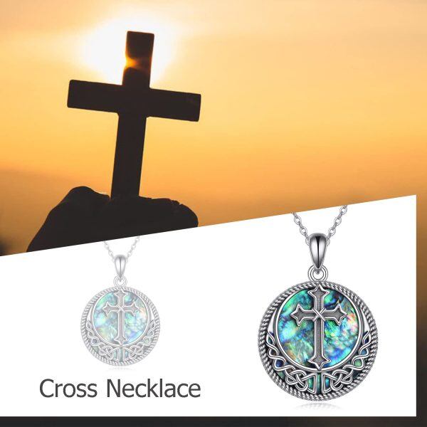 Sterling Silver Celtic Knot Cross Necklace-5