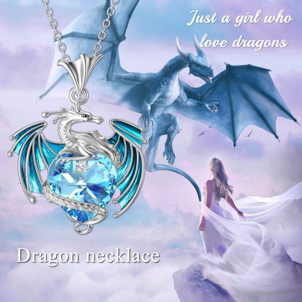 Sterling Silver Dragon Necklace-3