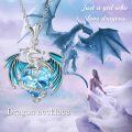 wholesale 925 Sterling Silver Blue Crystal Dragon Pendant Necklaces with Birthstones for Women Gifts-0-3