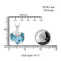 wholesale 925 Sterling Silver Blue Crystal Dragon Pendant Necklaces with Birthstones for Women Gifts-0-5