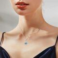 wholesale 925 Sterling Silver Blue Crystal Ballerina Pendant Necklace s for Women-0-3