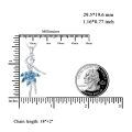 wholesale 925 Sterling Silver Blue Crystal Ballerina Pendant Necklace s for Women-0-4