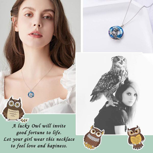 Sterling Silver Owl Necklace-5