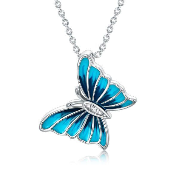 Sterling Silver Butterfly Necklace-0