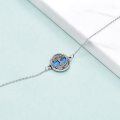 wholesale 925 Sterling Silver Blue Opal Celtic Knot Tree of Life Charm Bracelet s for Women and Girls-0-3
