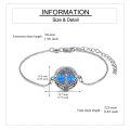 wholesale 925 Sterling Silver Blue Opal Celtic Knot Tree of Life Charm Bracelet s for Women and Girls-0-4