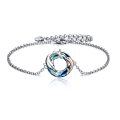 wholesale 925 Sterling Silver & Swarovski Crystal Dolphin Circle Bracelet for Women and Girls-0-0
