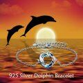 wholesale 925 Sterling Silver & Swarovski Crystal Dolphin Circle Bracelet for Women and Girls-0-4