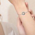 wholesale 925 Sterling Silver & Swarovski Crystal Dolphin Circle Bracelet for Women and Girls-0-5