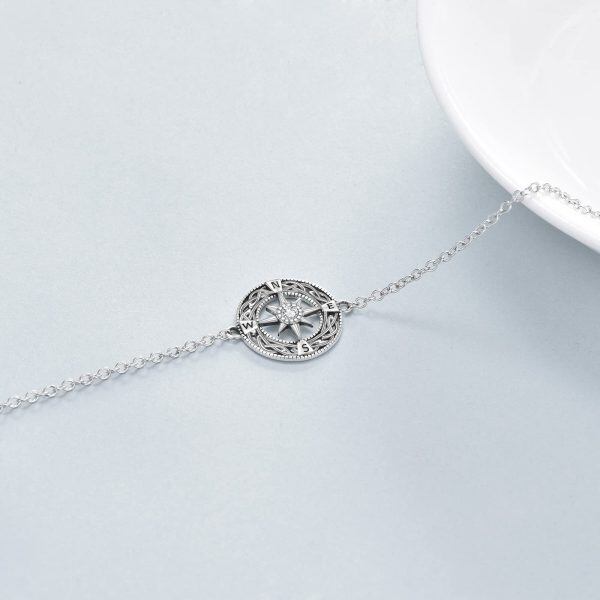 Sterling Silver Compass Bracelet-3