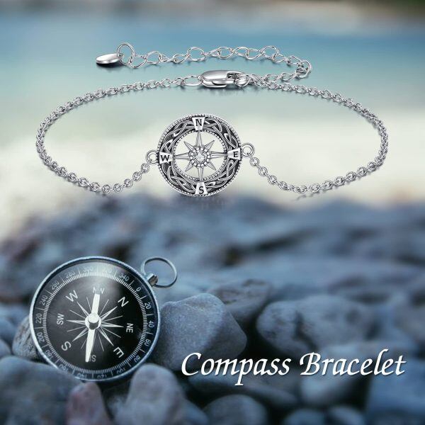 Sterling Silver Compass Bracelet-5