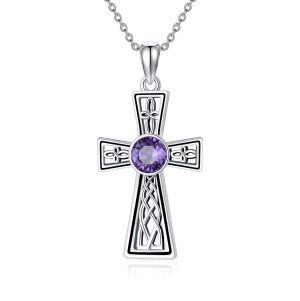 Sterling Silver Cross Pendant Necklace-0