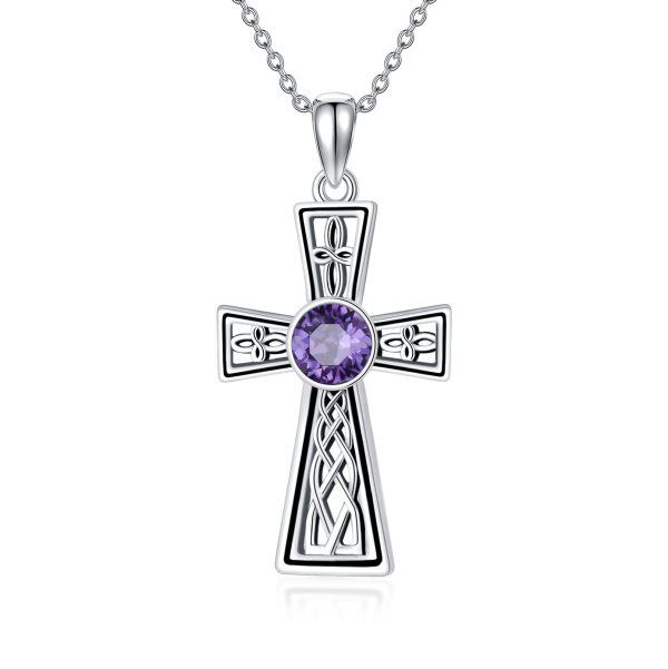 Sterling Silver Cross Pendant Necklace-0