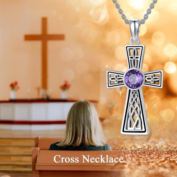 Sterling Silver Cross Pendant Necklace-5