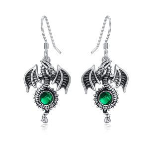 Sterling Silver Dragon Earrings-0