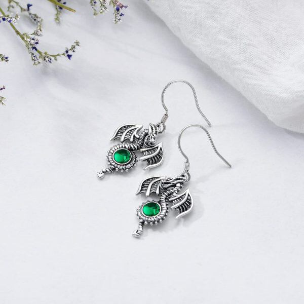 Sterling Silver Dragon Earrings-1