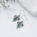 wholesale 925 Sterling Silver Green Crystal Dragon Dangle Earrings for Women-0-1
