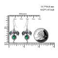 wholesale 925 Sterling Silver Green Crystal Dragon Dangle Earrings for Women-0-5