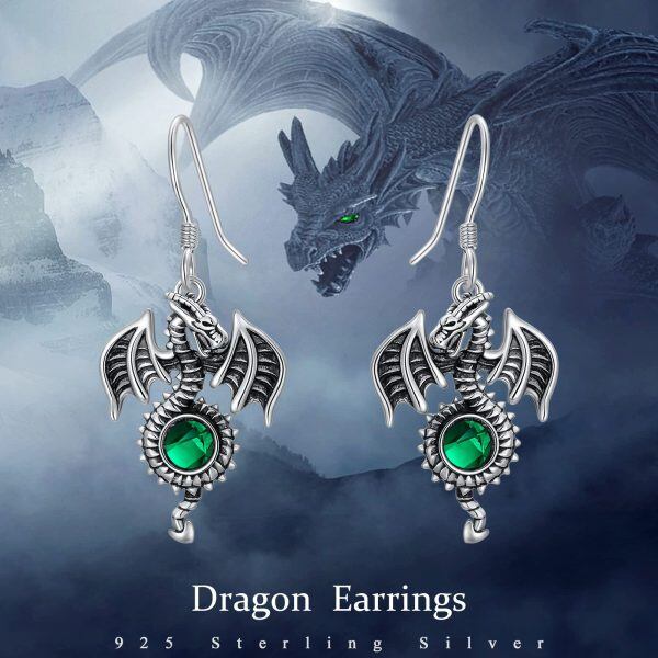 Sterling Silver Dragon Earrings-6