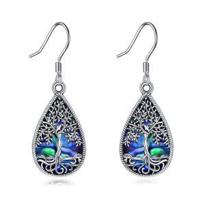 Sterling Silver Tree Of Life Earrings-0