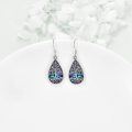 wholesale 925 Sterling Silver Teardrop Tree of Life Abalone Shell Dangle Earrings for Women-0-1
