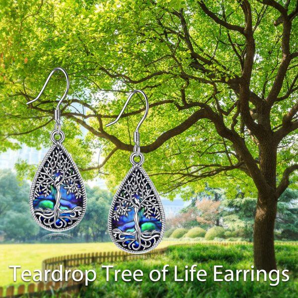 Sterling Silver Tree Of Life Earrings-4