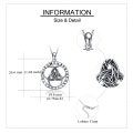 wholesale 925 Sterling Silver Triquetra Rune Necklace - Norse Viking Celtics Pagan Wiccan Jewelry Pendant for Women and Men-0-5