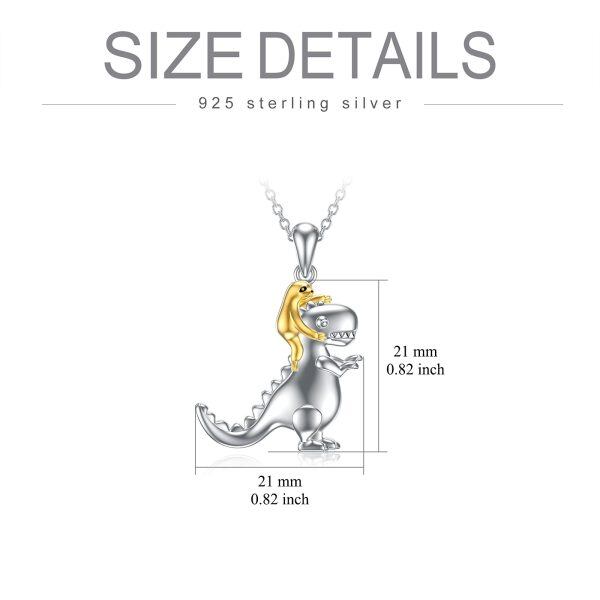 Sterling Silver Dinosaur Sloth Necklace-5