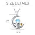 wholesale 925 Sterling Silver Crescent Moon with Astronaut and Star Pendant Necklace for Women-0-5