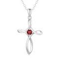wholesale Sterling Silver Zirconia Cross Necklace for Women 18 +2 -0-6