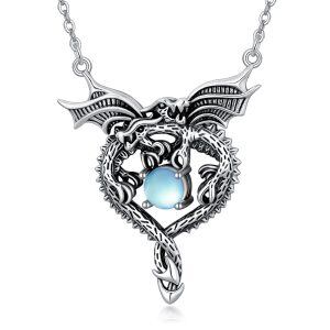 Sterling Silver Dragon Necklace-0