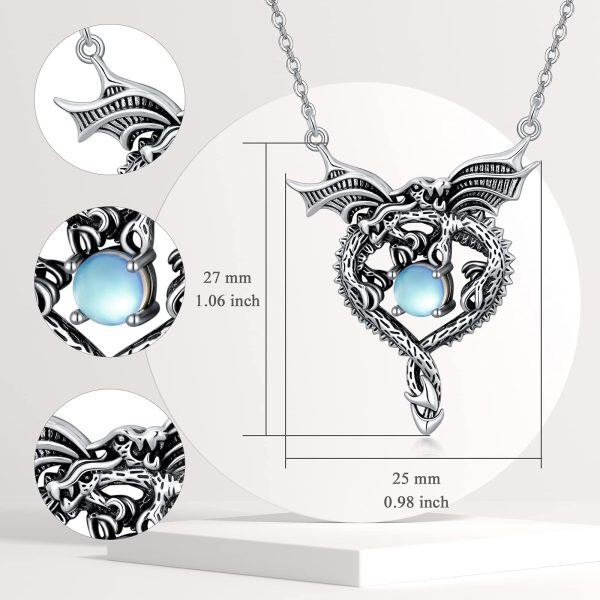 Sterling Silver Dragon Necklace-2